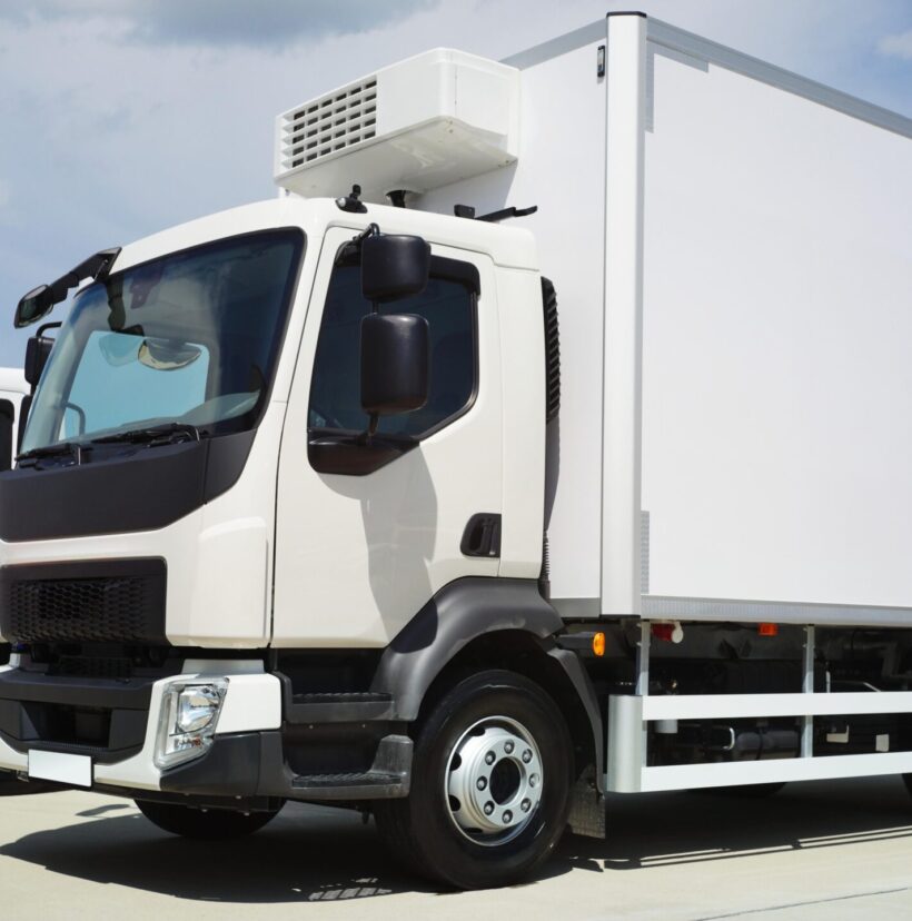 A clean, secure temperature-controlled delivery van parked.